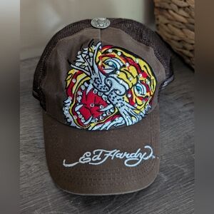 Vintage Ed Hardy Brown Hat